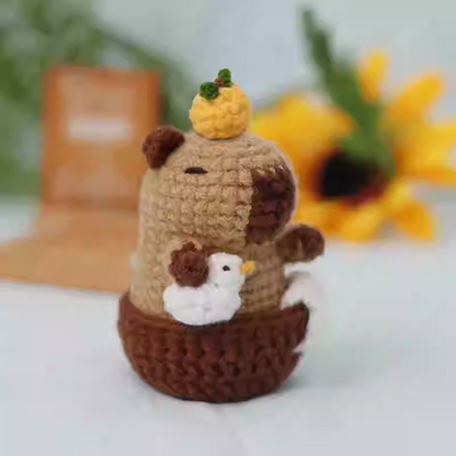 Kapybara pumpkin wizard crochet diy kit