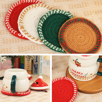 Christmas Coasters Crochet Kit Four Color