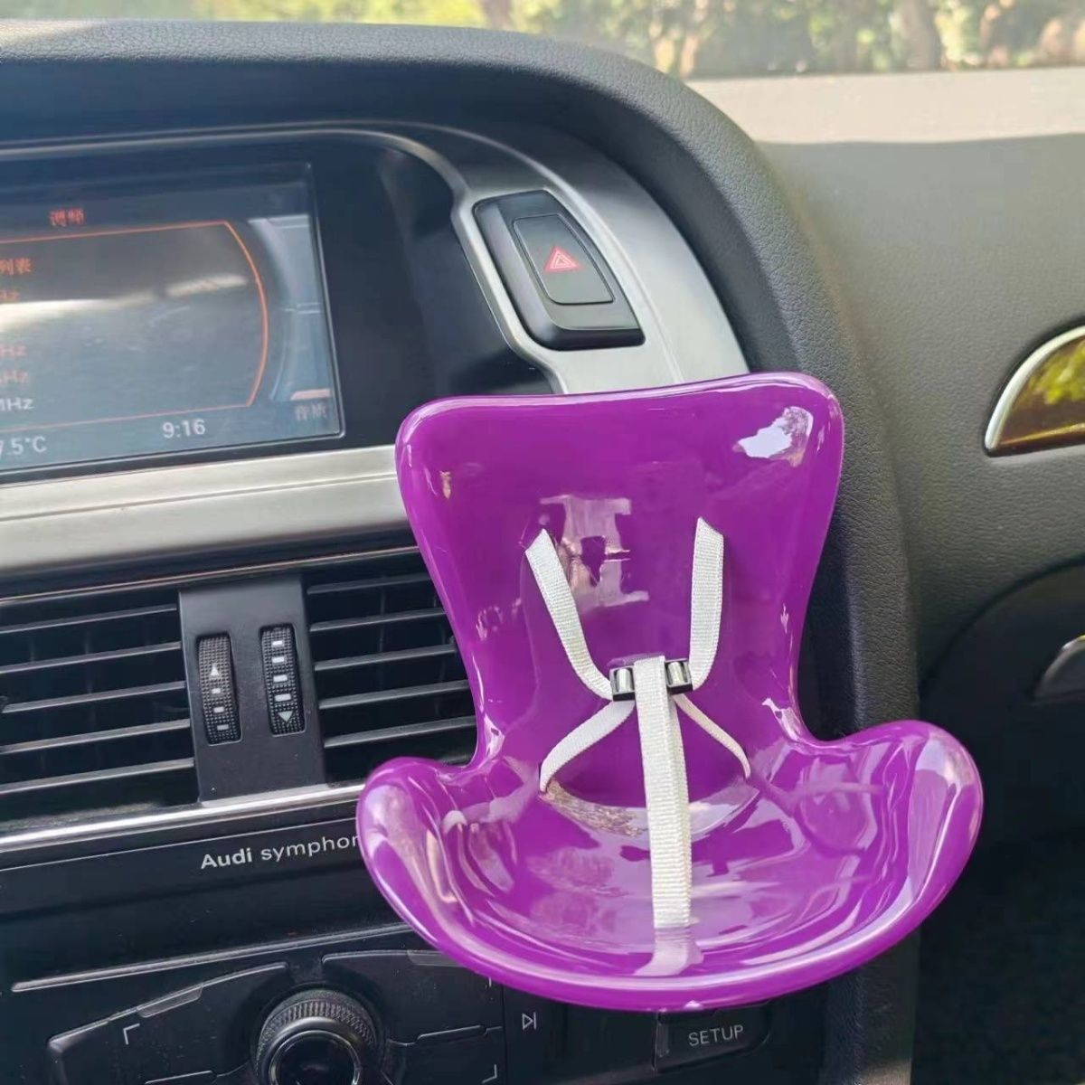 Labubu doll car seat air vent clip car interior cell phone holder ornament