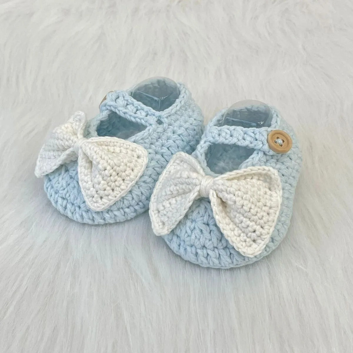 Baby Girl Crochet Princess Shoes With Bow